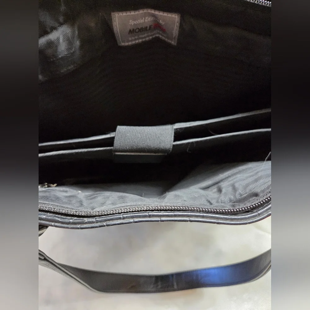Mobile Edge Black Crocodile-Embossed Faux Laptop/Tote Bag